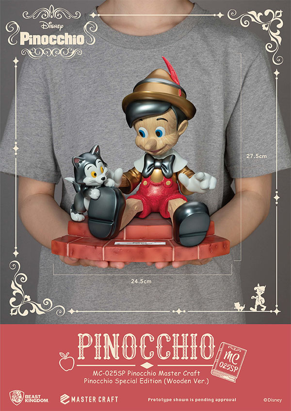 Beast Kingdom Disney Pinocchio Wooden Version with Figaro Master Craft MC-025SP Statue